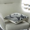 Deerlux 16" Throw Pillow Cover with White on Black Tribal Pattern and Corner Tassels, Black & White QI004304.K